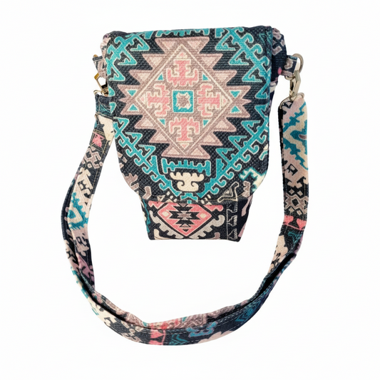 Deep blue geometric Mobil Cross Bag ( NEW DESGIN )