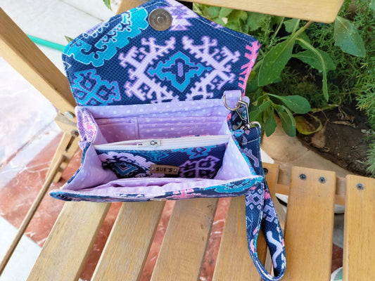 Deep Blue Geometric Medium Wallet 17*11cm