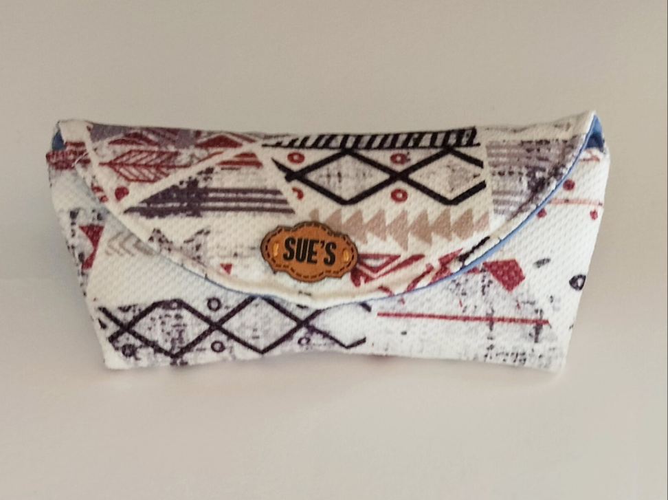 White geometric Glasses Case