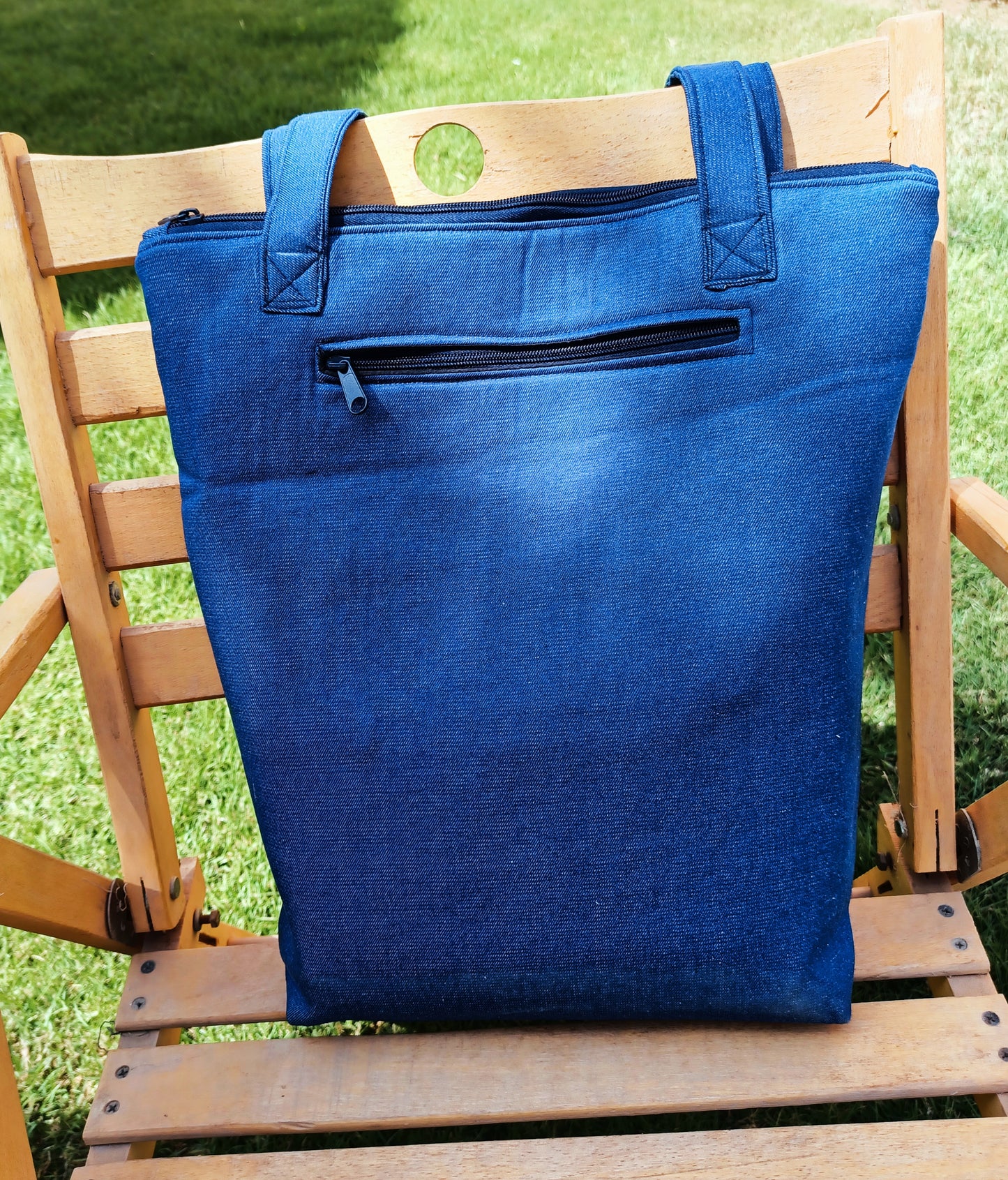 Denim Sun Rays Tote Bag 40*35cm