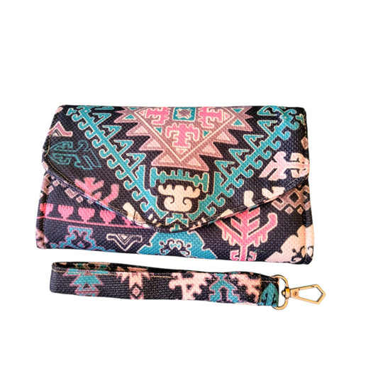Deep Blue Geometric Large Wallet
