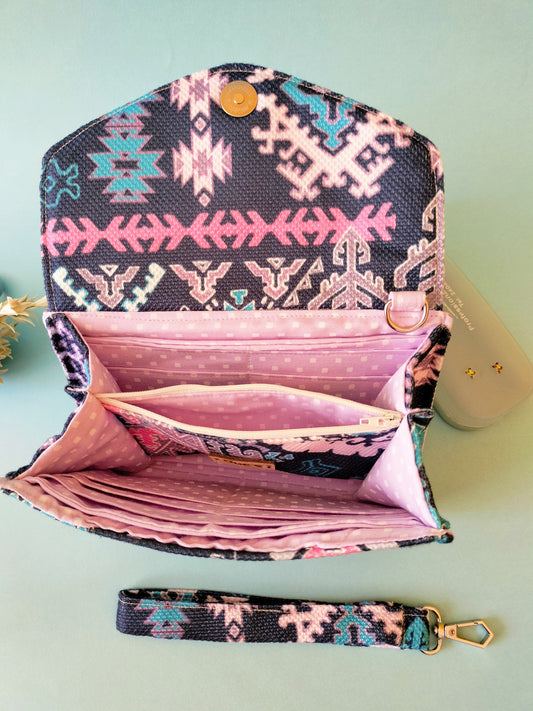 Deep Blue Geometric Wallet