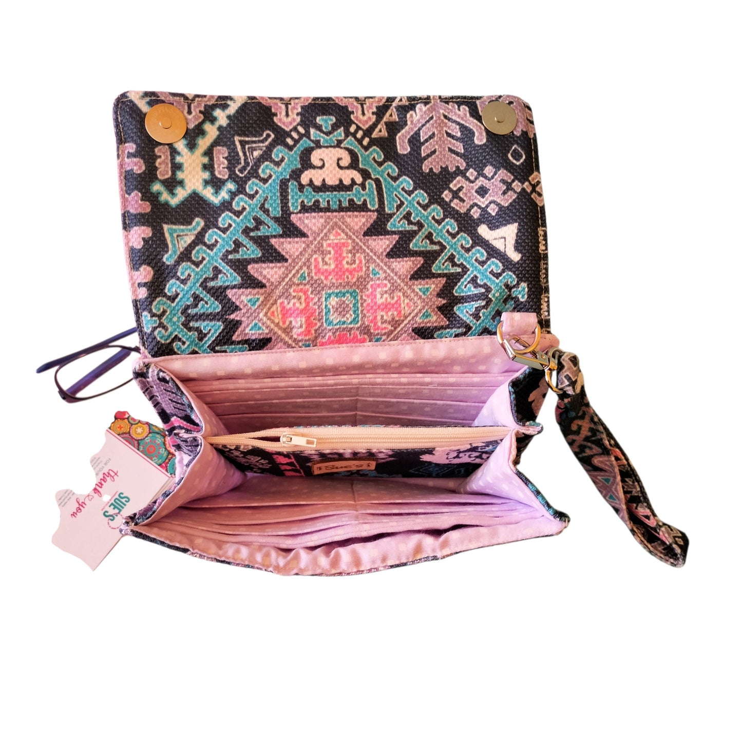 Deep Blue Geometric Large Wallet