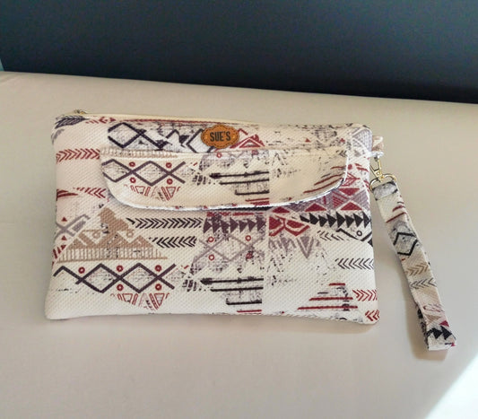 white geometric handmade Clutch ح