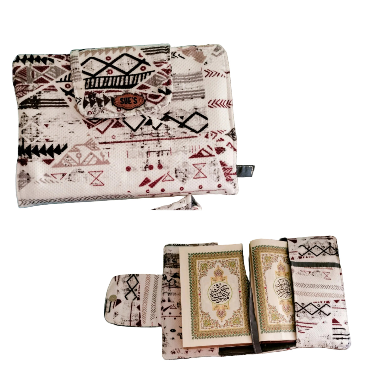 White geometric Mus7af cover 20*14cm