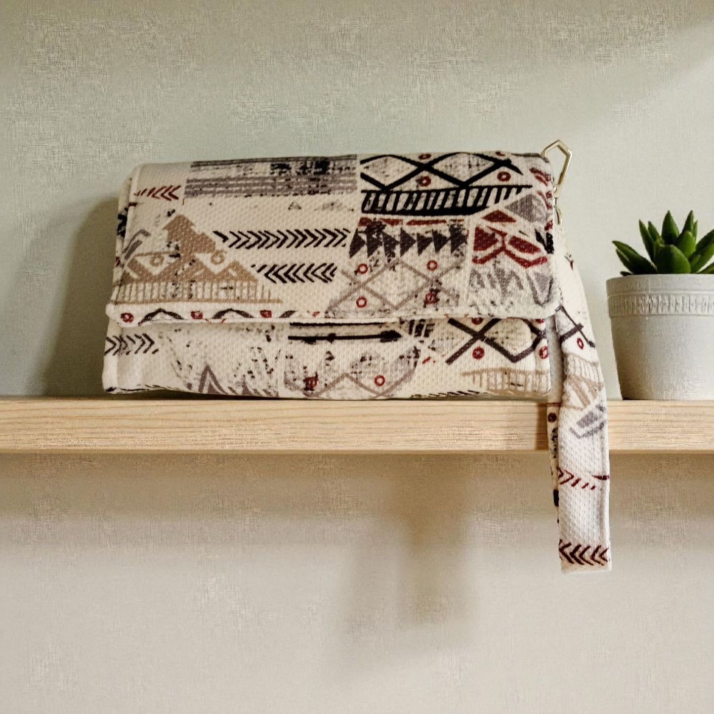 White geometric big Wallet 20*12cm