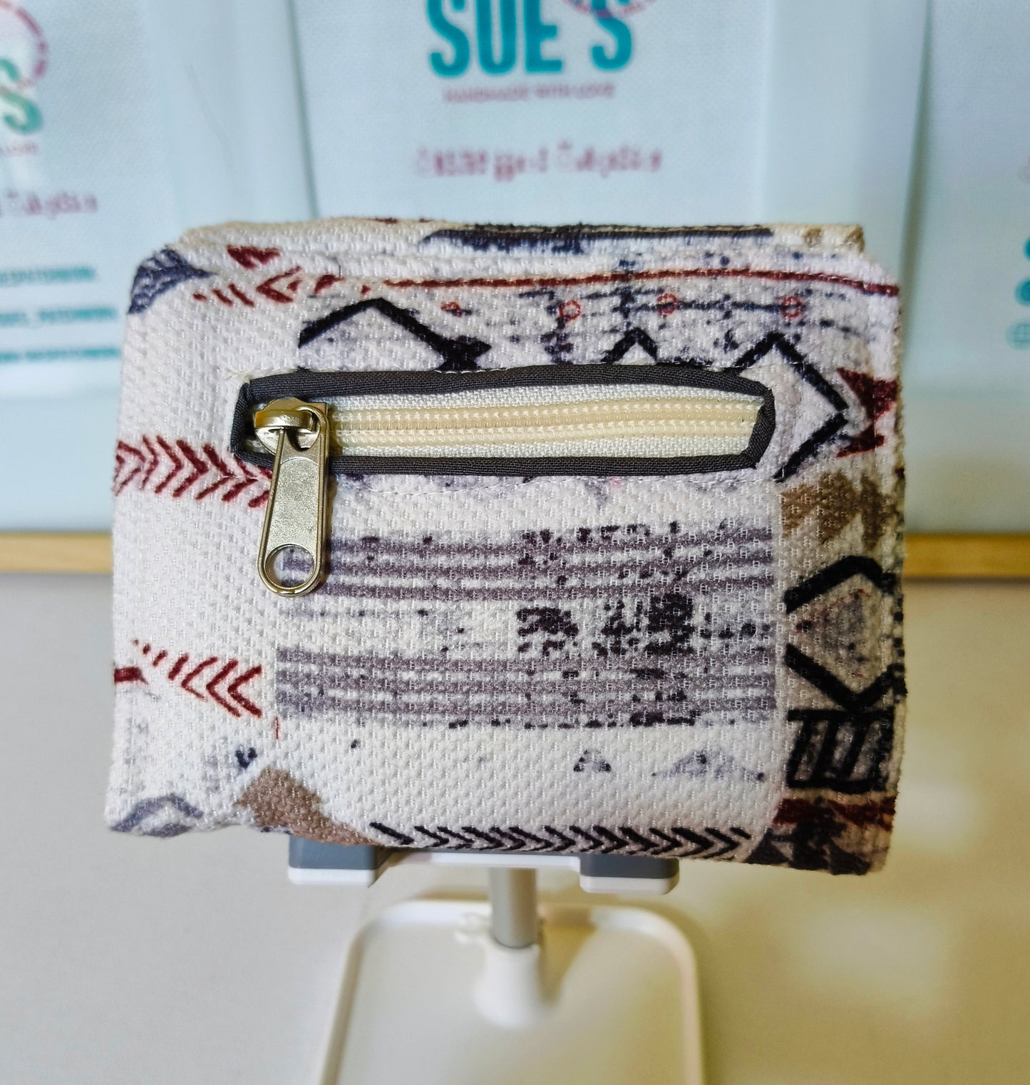 White Geometric card Wallet 12*11cm