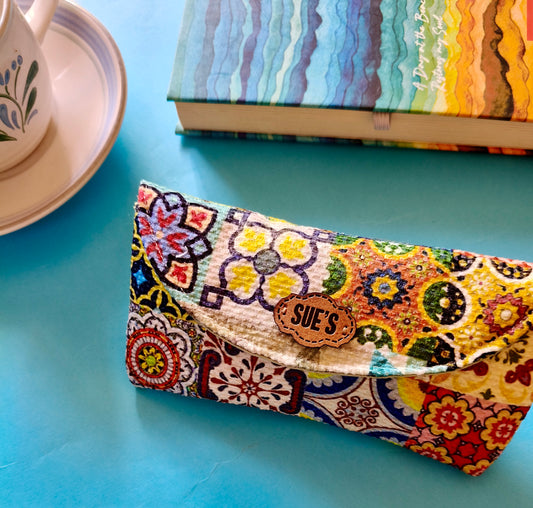 Patchwork color Glasses Case