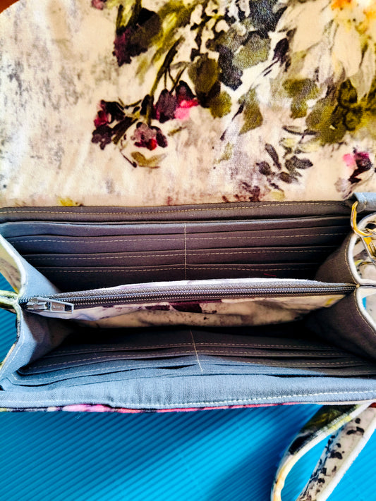 Floral Velvet big Wallet