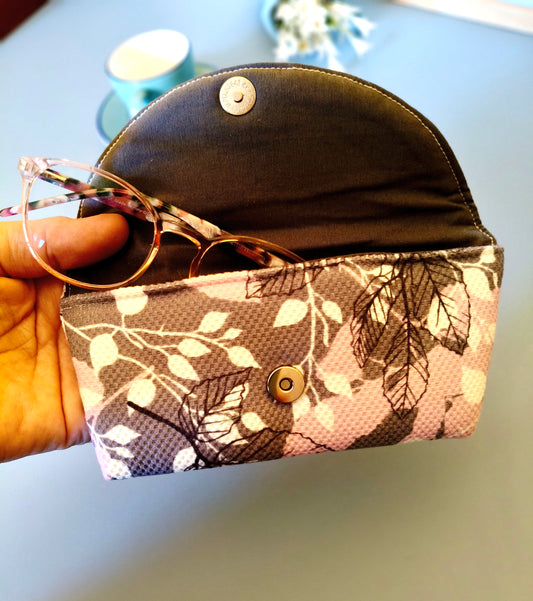 Gray &pink Glasses Case