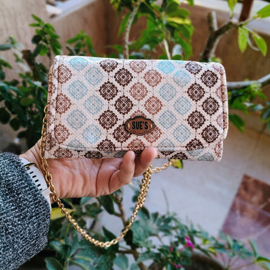elegance big Wallet with chain Cross hand