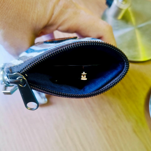 blue geometric long Glasses Case