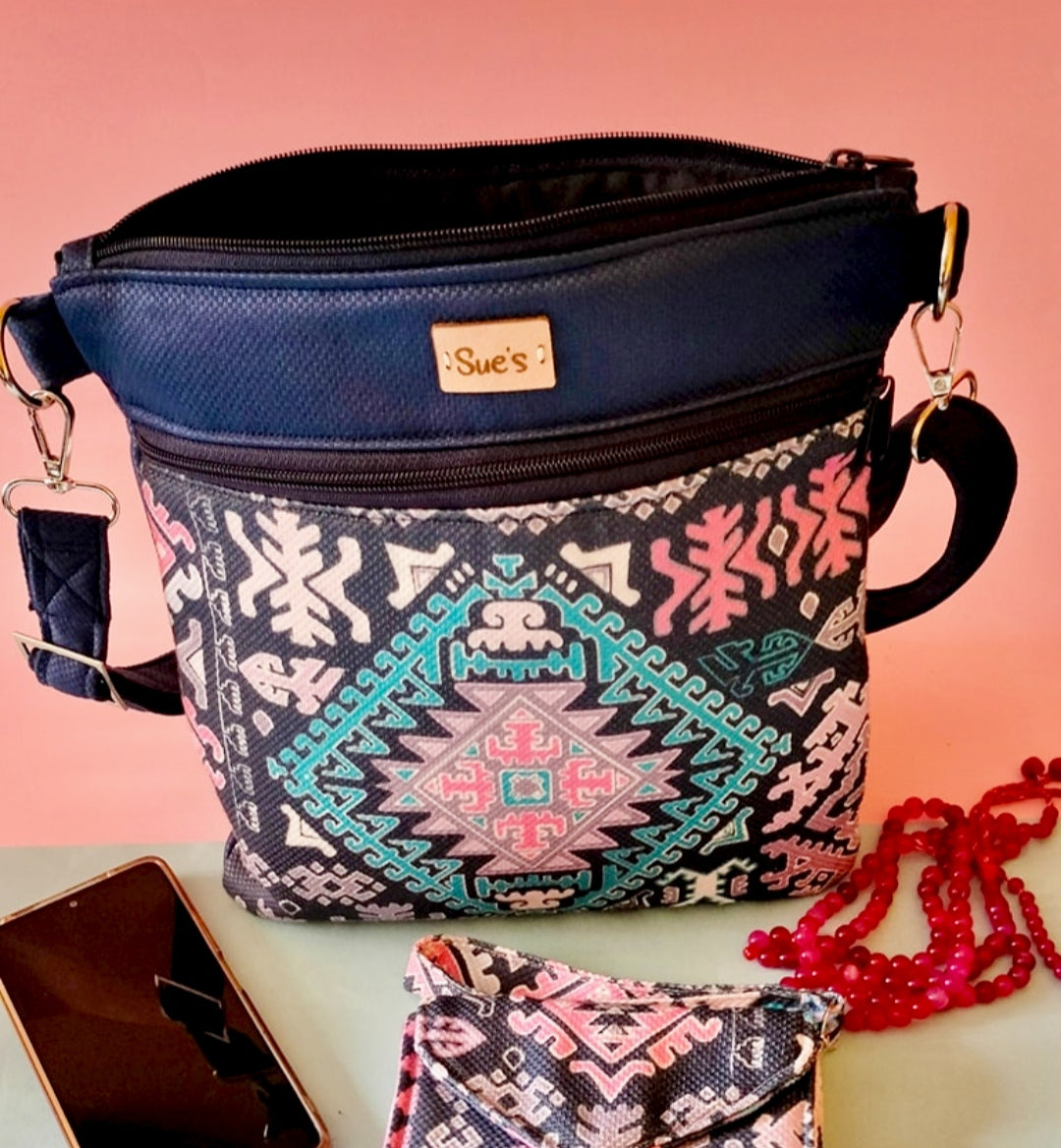 Deep Blue Medium Cross Bag 30*25cm