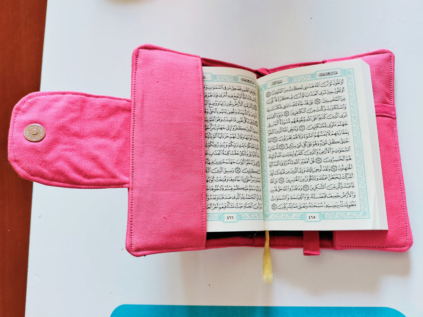 pink Color Mus7af Cover size 20*14cm