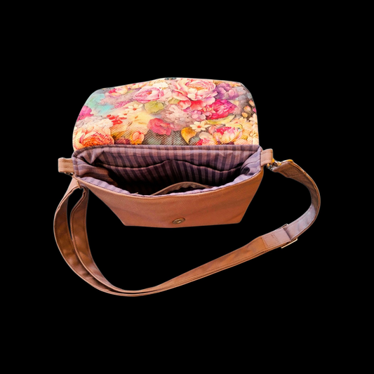 Gray flower color small cross bag