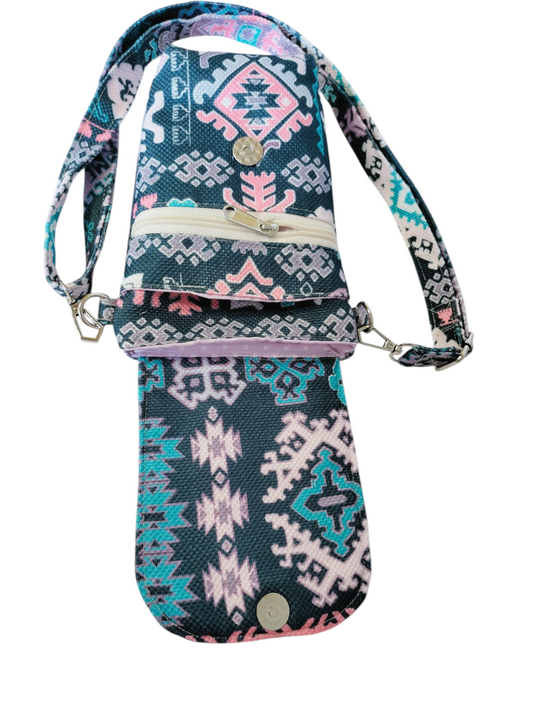 Deep blue geometric Mobil Cross Bag ( NEW DESGIN )