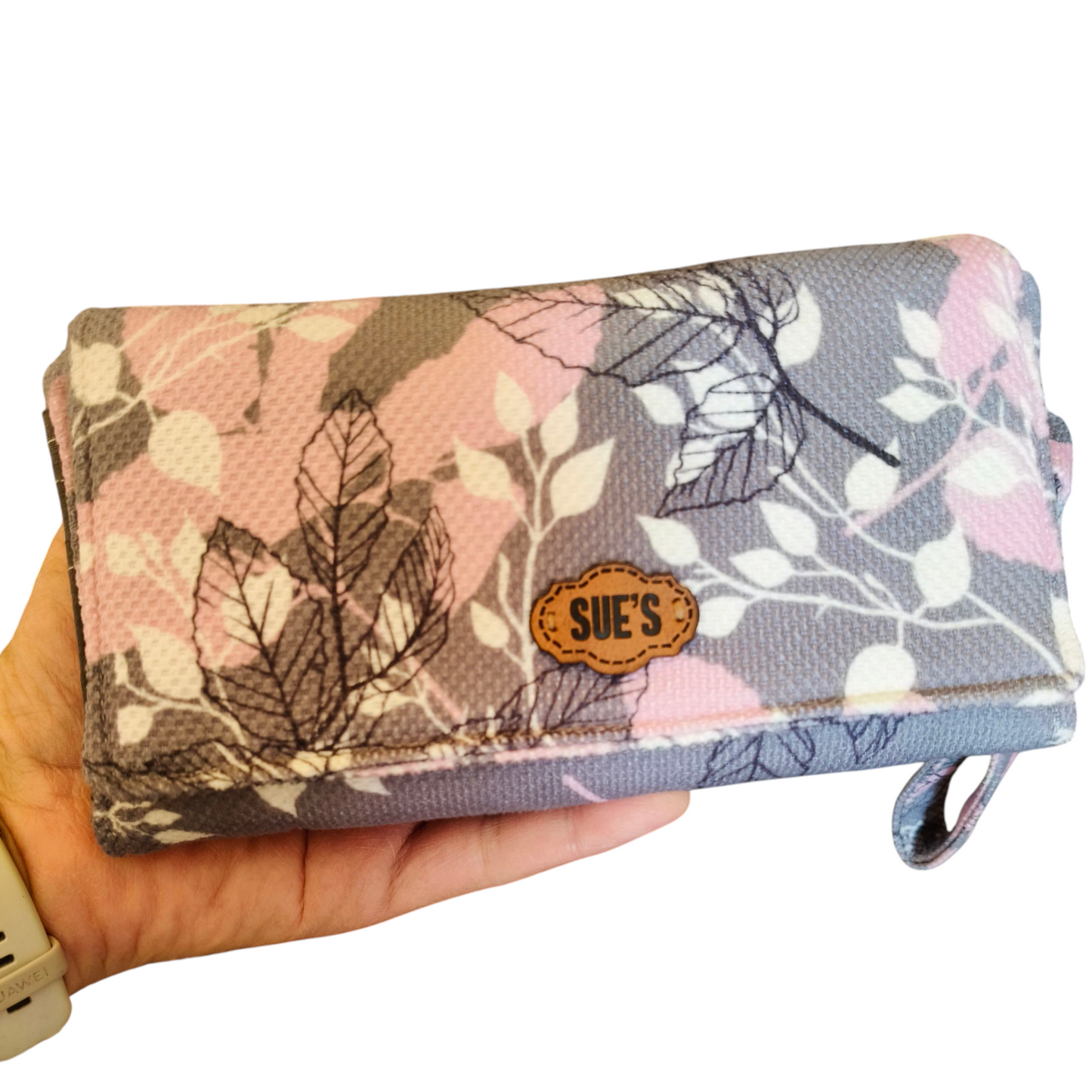 Gray &pink big Wallet