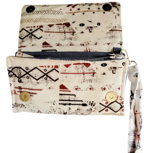 White geometric big Wallet 20*12cm