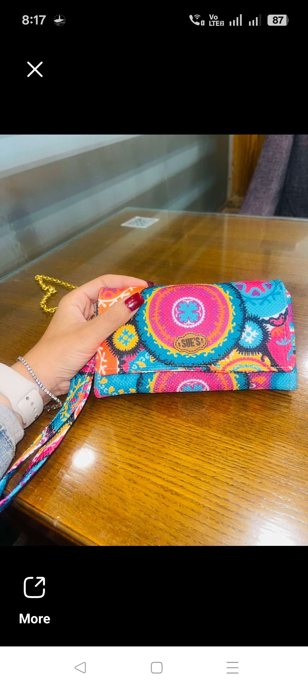 Color Festival big Wallet with chain Cross hand