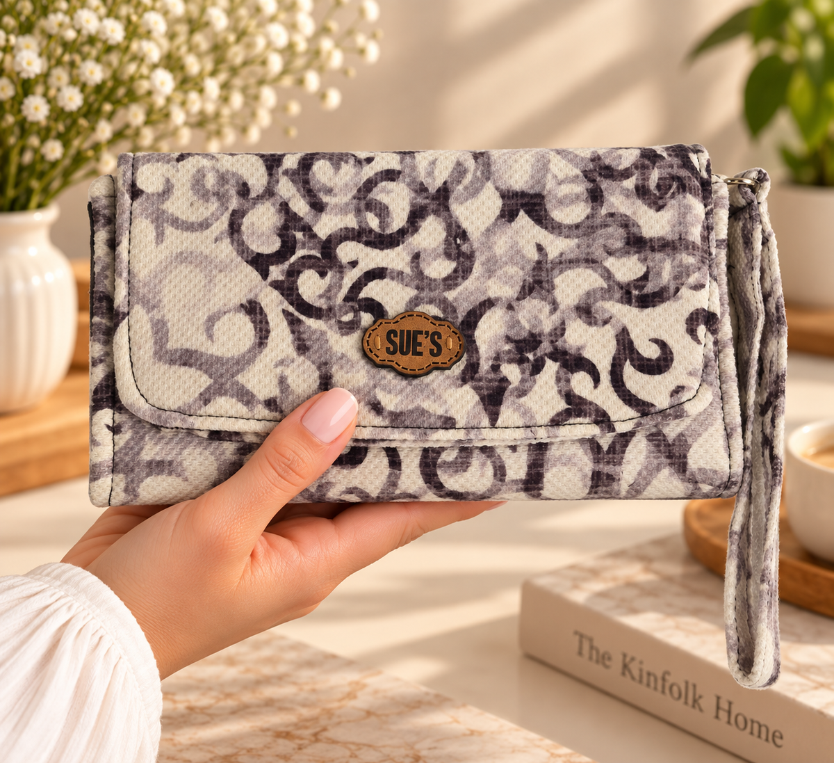Black& white Large Wallet