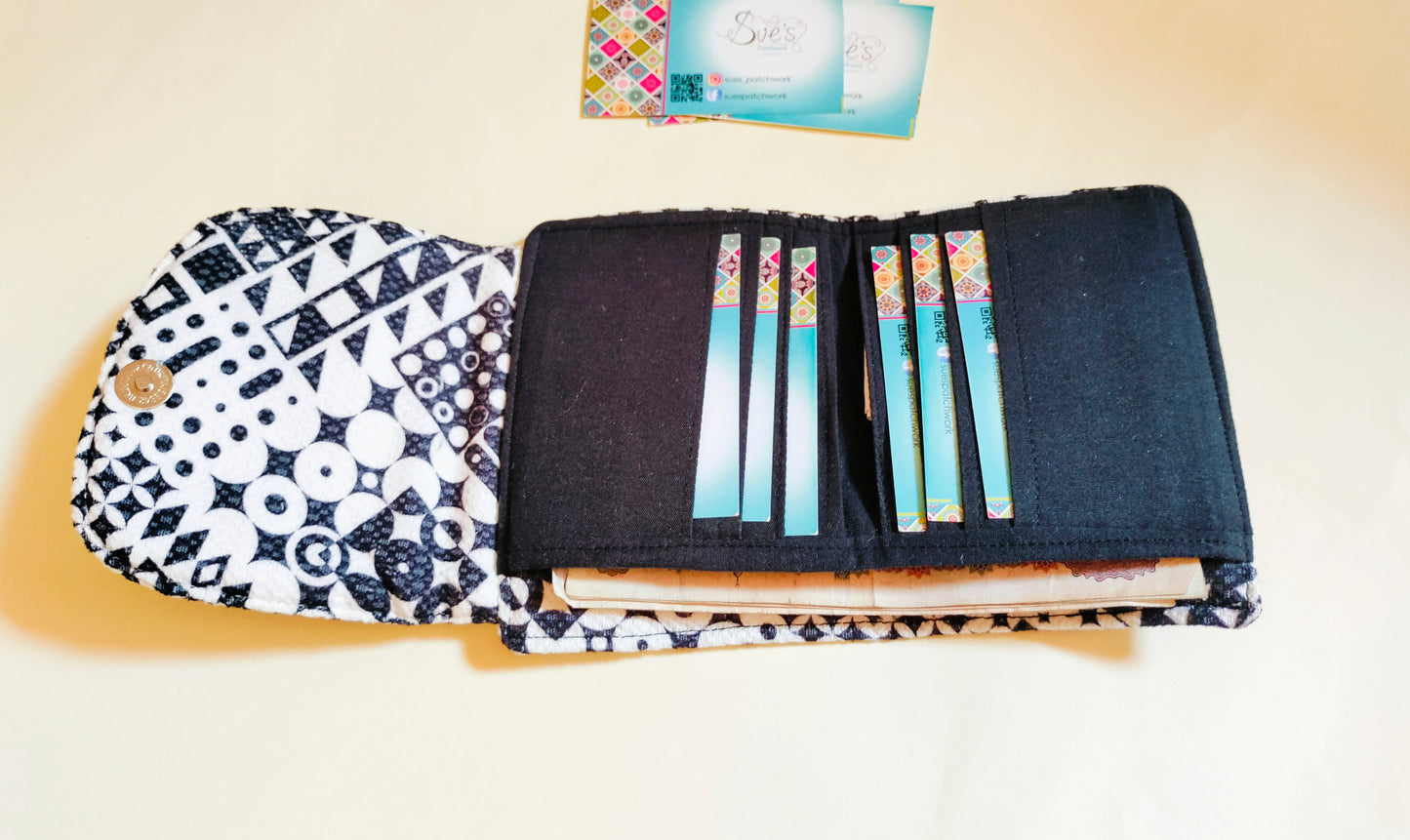 Black and white card Wallet 12*11 cm