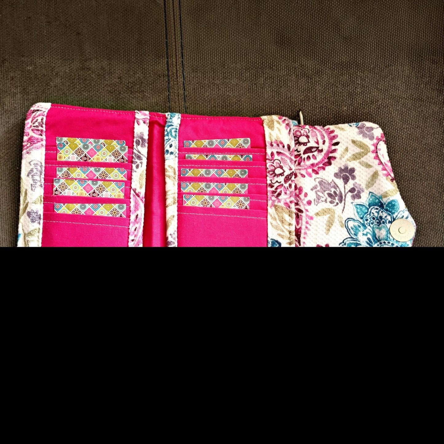 Kashmir trifold Wallet محفظه تصميم بالطول مفتوحه