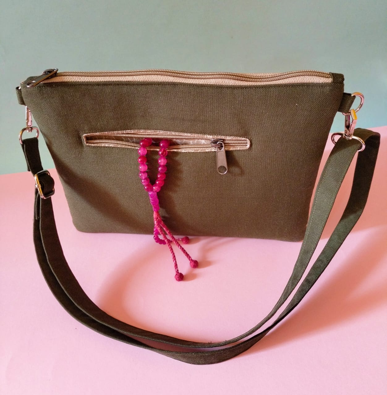 Lovely olive clutch