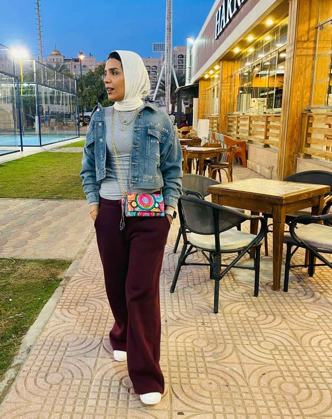 Color Festival   big Wallet with  chain Cross hand