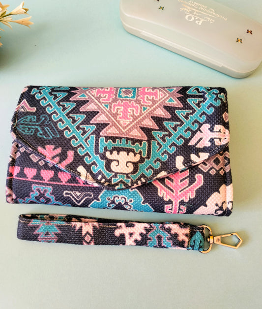 Deep Blue Geometric Wallet