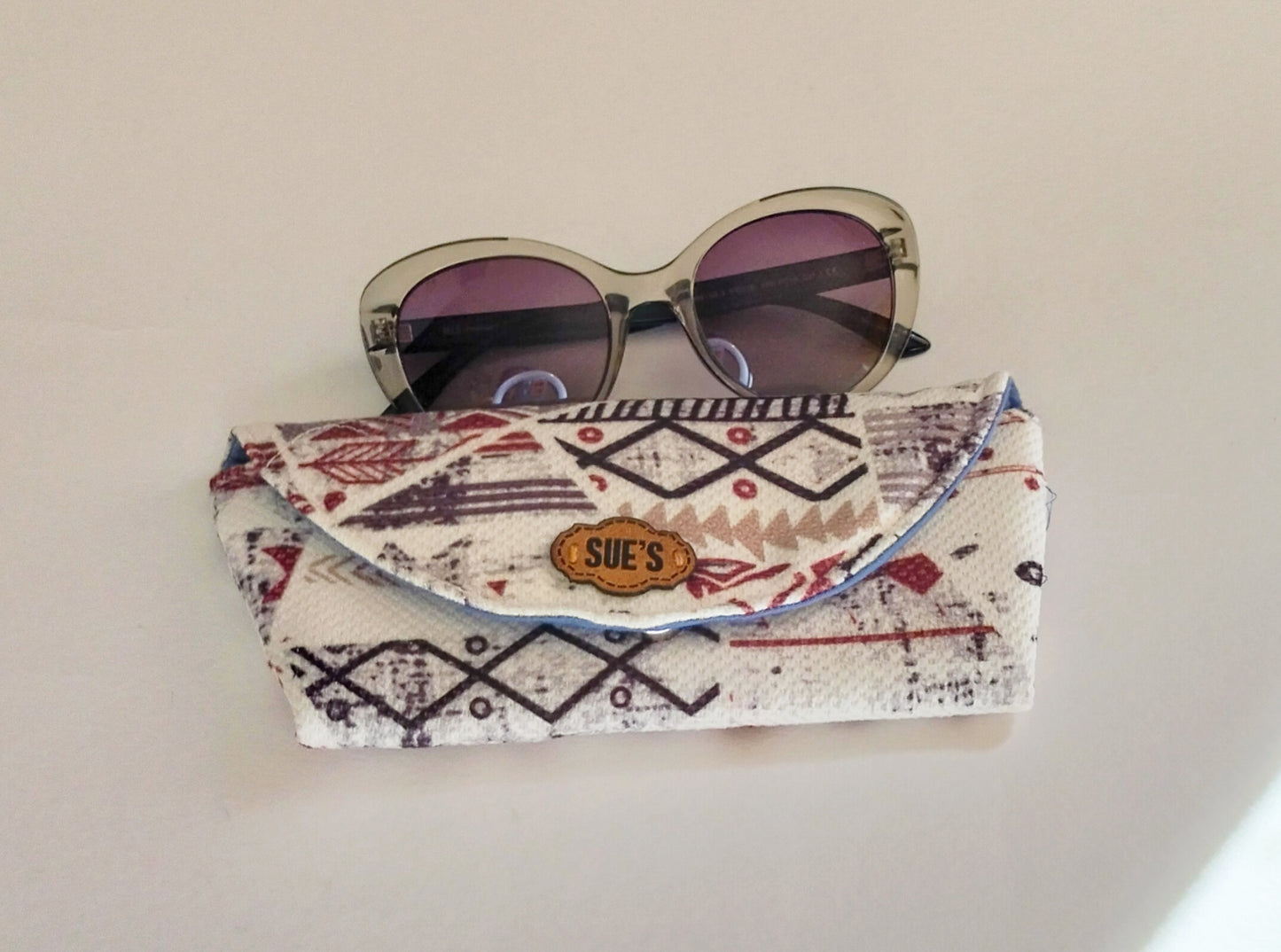 White geometric Glasses Case