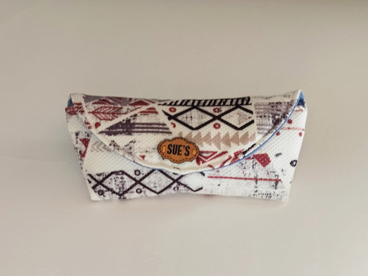 White geometric Glasses Case