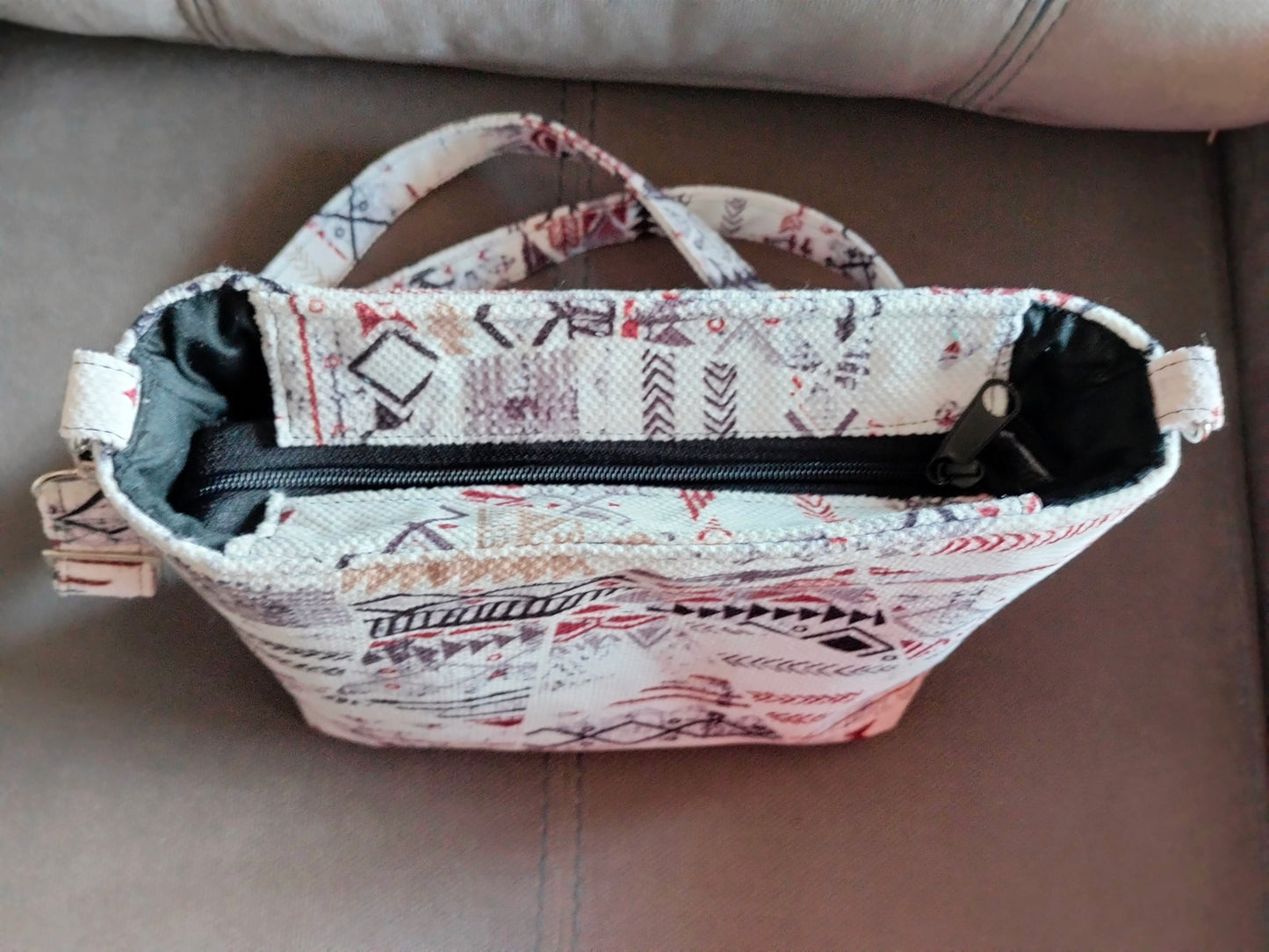 White  geometric Patchwork Medium Cross Bag 30*25cm