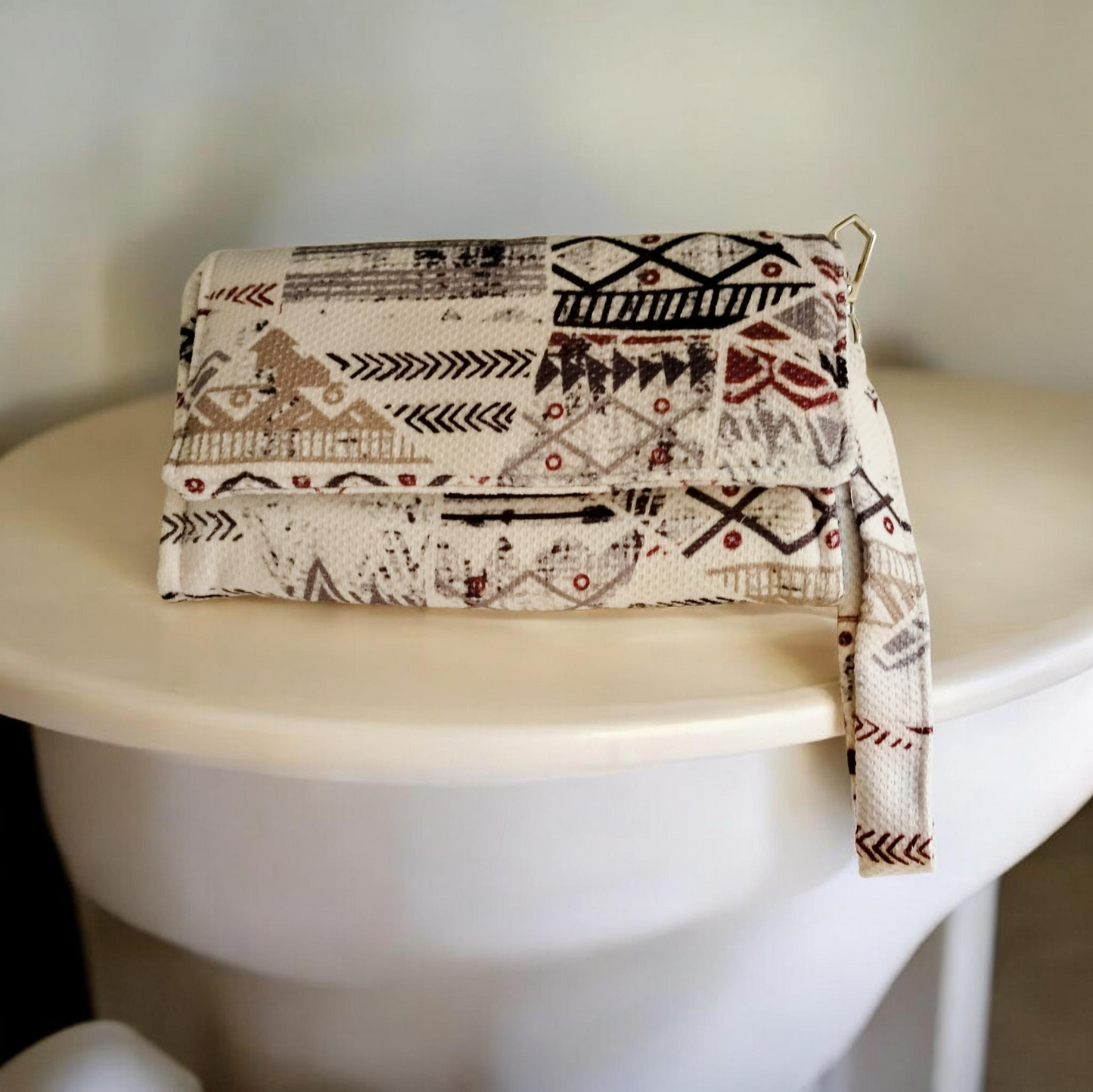 White  geometric big  Wallet 20*12cm