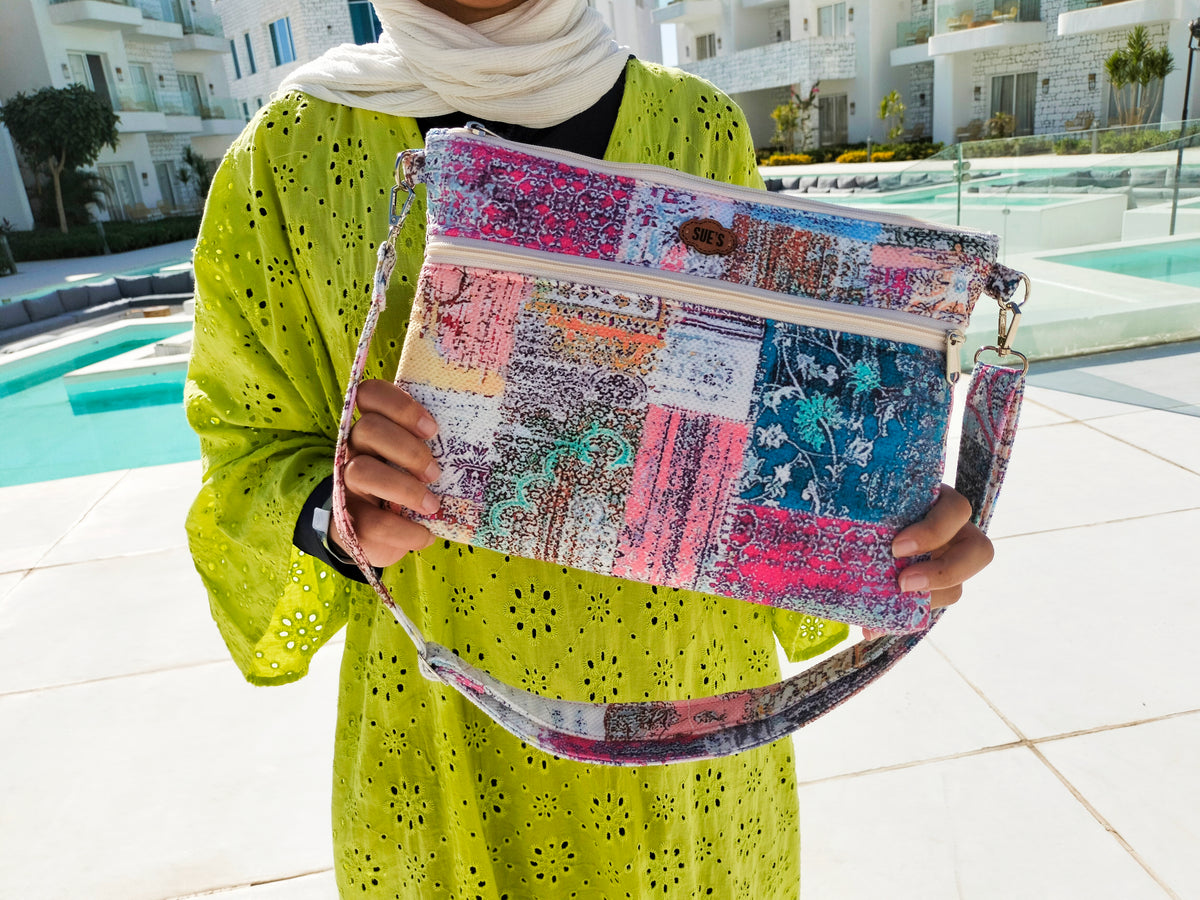 colorful handmade clutch big 32*25cm