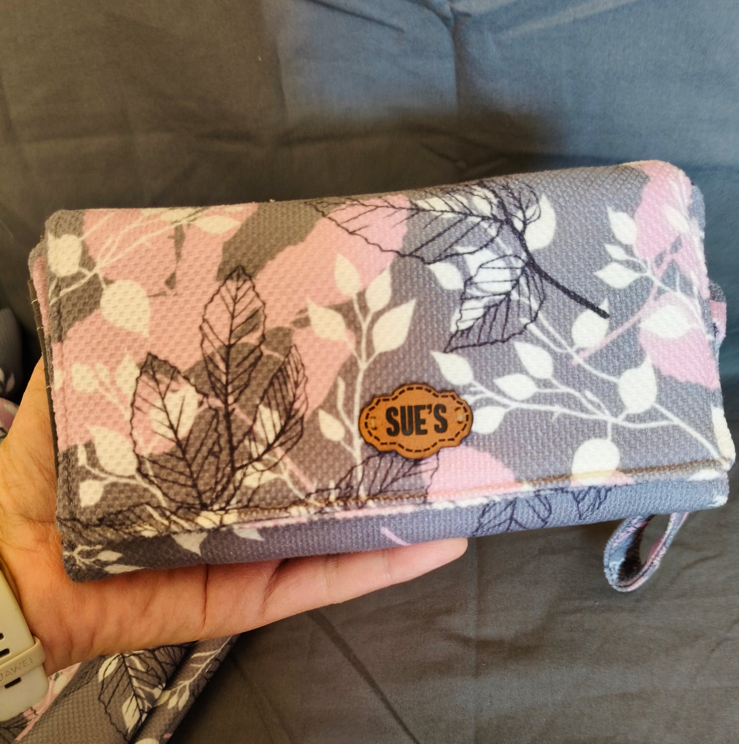 Gray &pink big Wallet