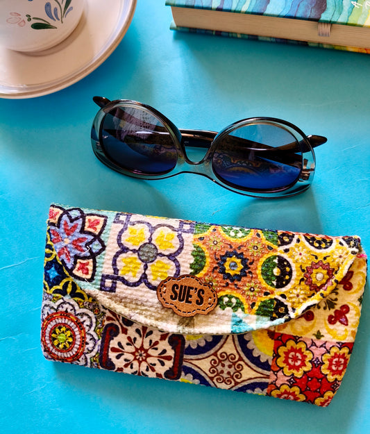Patchwork color Glasses Case
