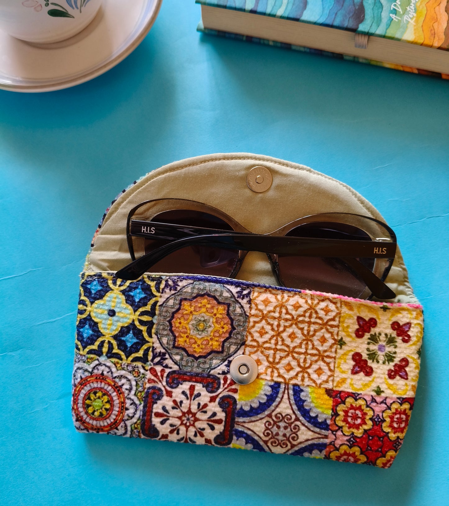 Patchwork color Glasses Case