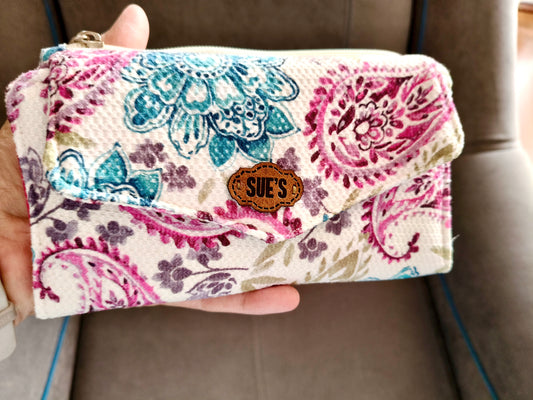 Kashmir trifold Wallet محفظه تصميم بالطول مفتوحه