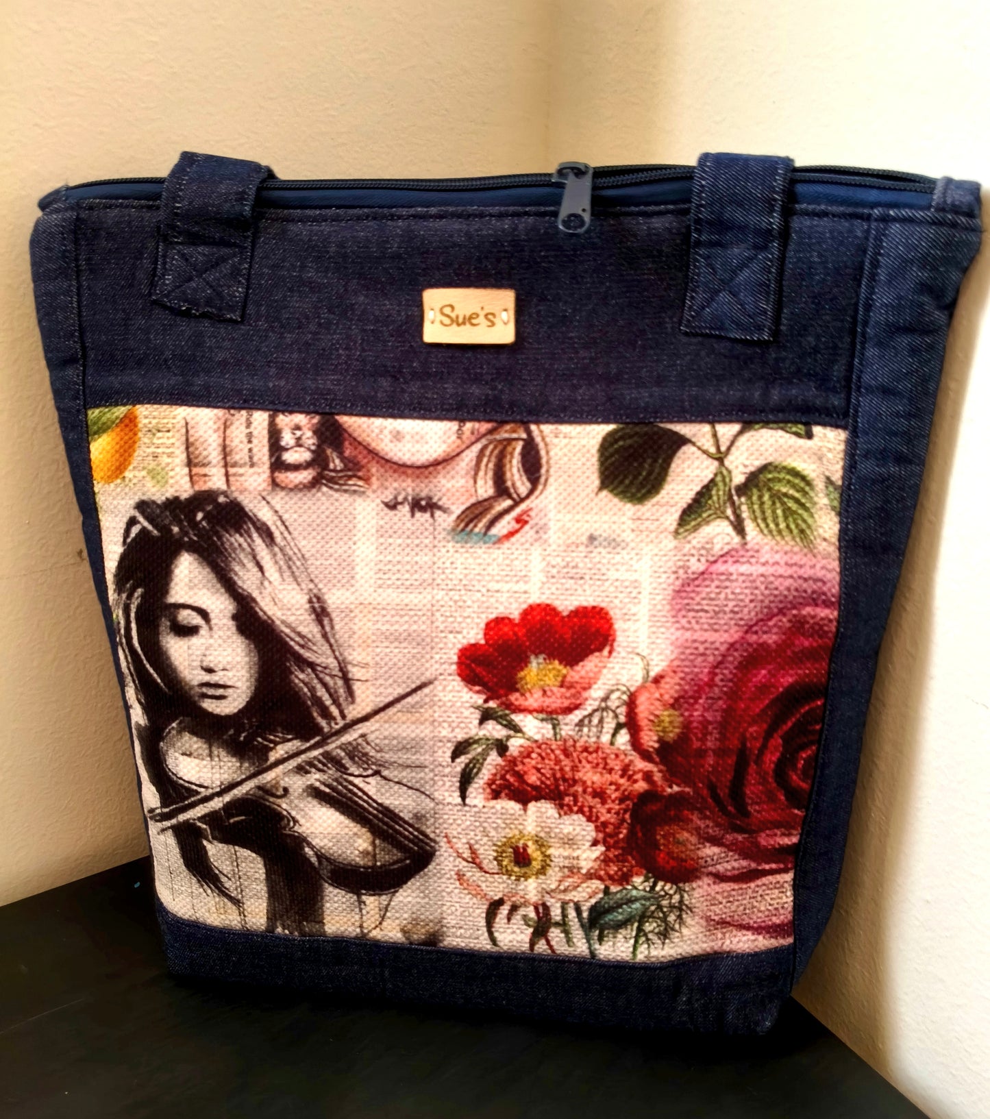 Denim Violen Tote Bag 40*35 cm
