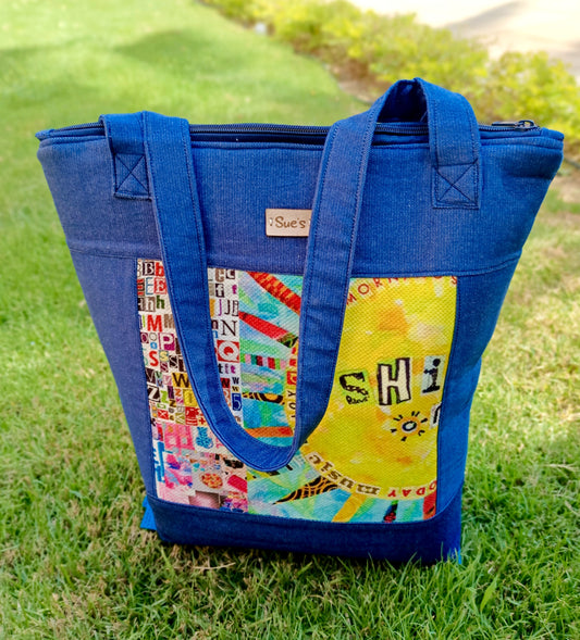 Denim Sun Rays Tote Bag 40*35cm
