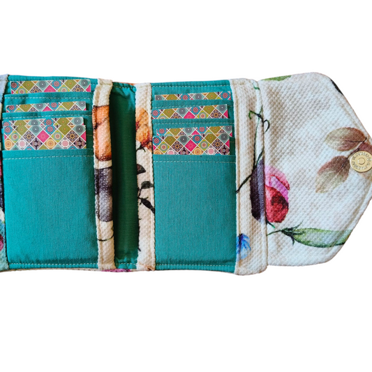 Small Simple flowers trifold wallet