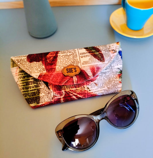 Christmas flower Glasses Case