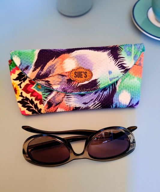 Purble feather color Glasses Case