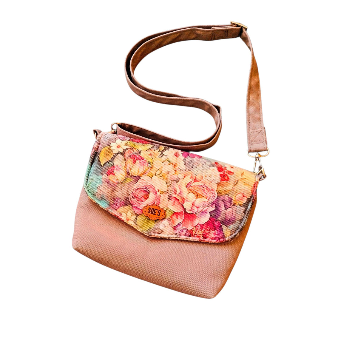 Gray flower color small cross bag