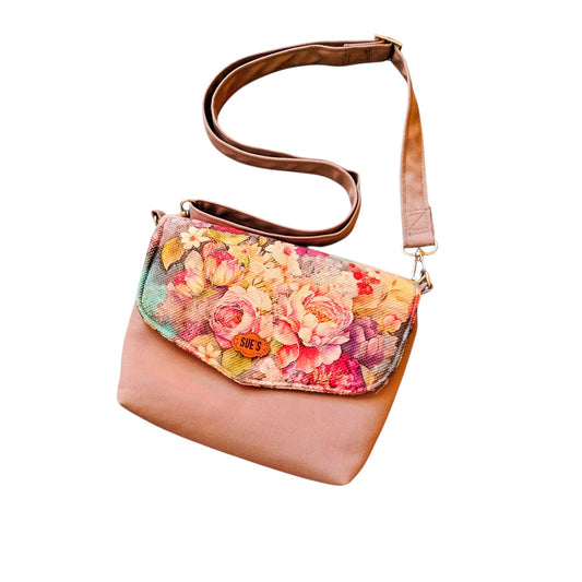 Gray flower color small cross bag