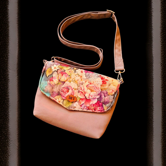 Gray flower color small cross bag