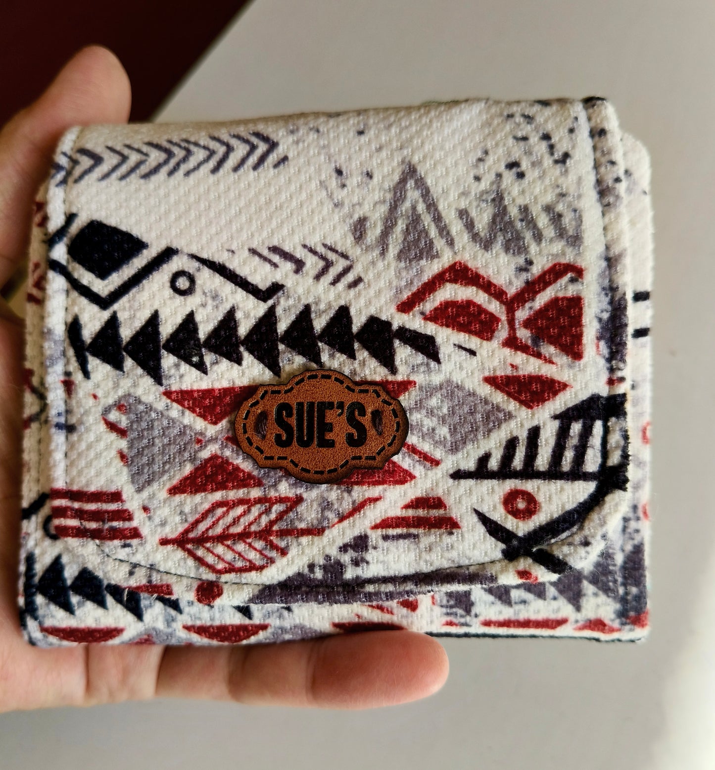 White Geometric  card Wallet 12*11cm