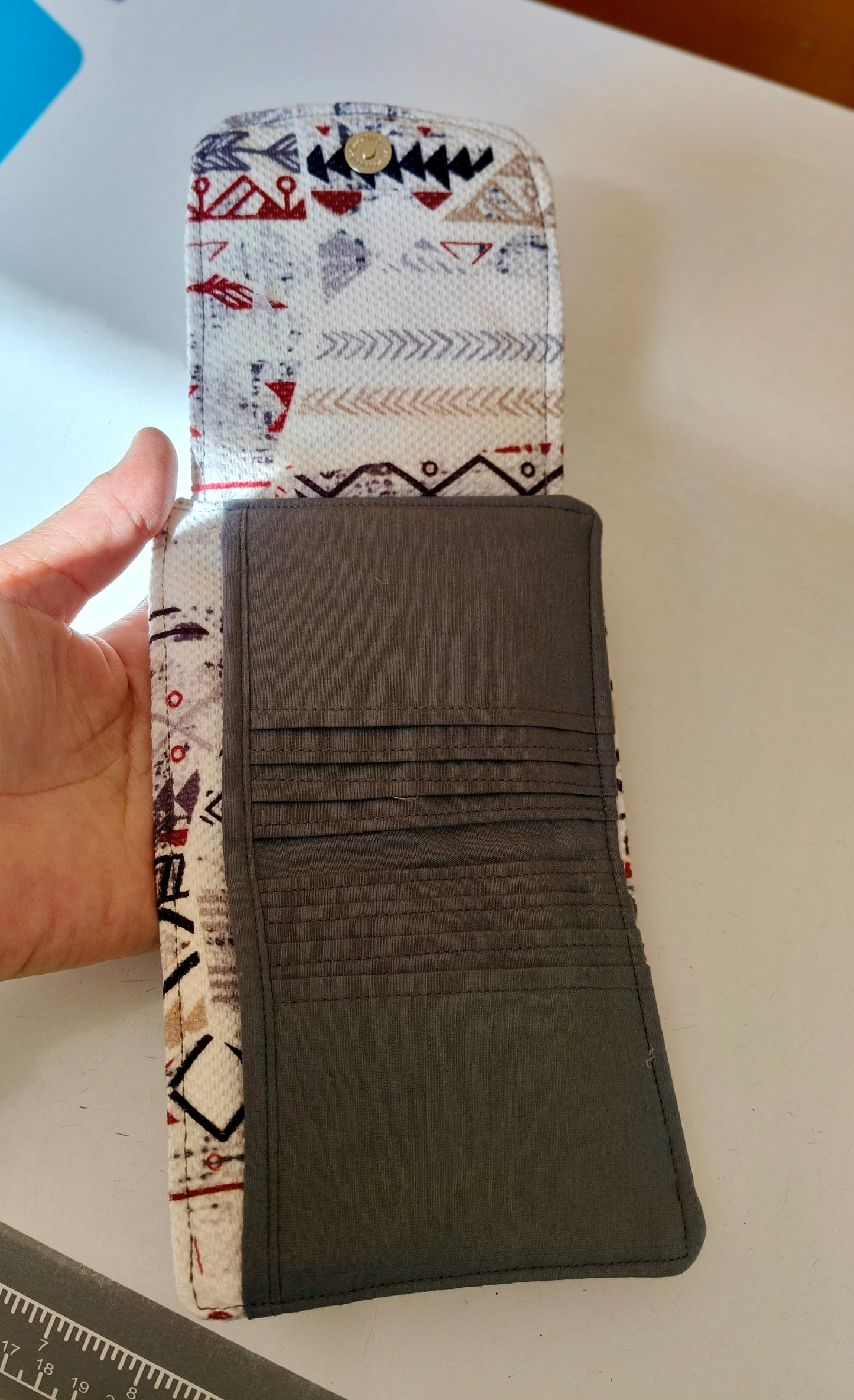 White Geometric  card Wallet 12*11cm