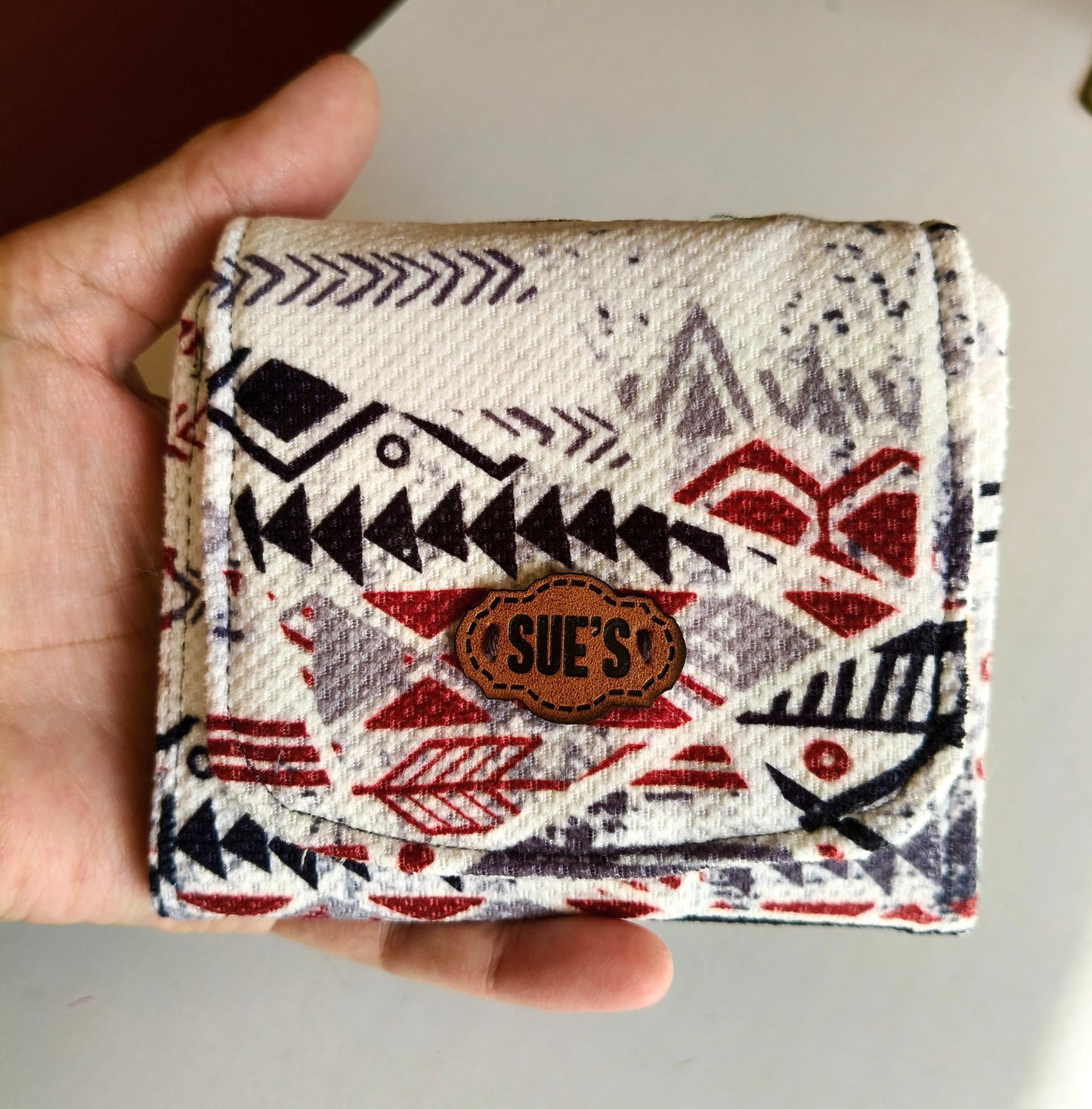 White Geometric  card Wallet 12*11cm