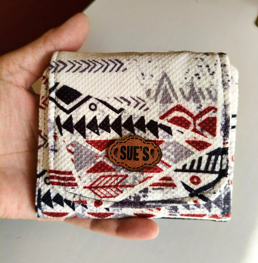 White Geometric  card Wallet 12*11cm